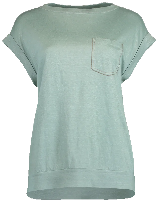 Linen Monilli Trim Pocket Tee