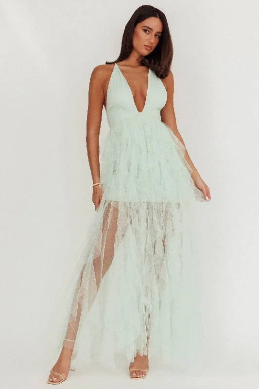 Auguste Cascading Frill Maxi Dress Mint