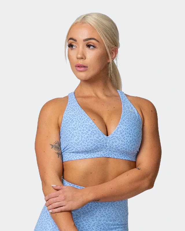 All-Star Deep V Bra - Periwinkle Mini Cheetah Print