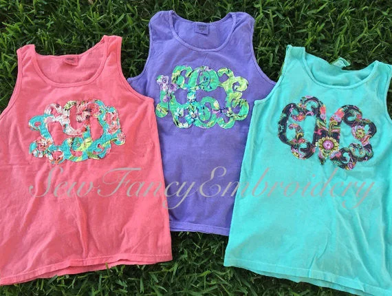 Fabric Monogrammed Comfort Colors Tank