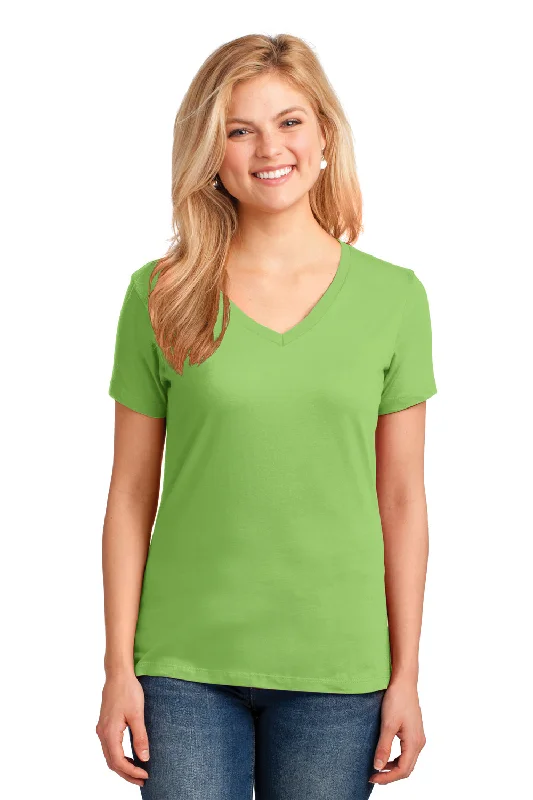 Port & Company Womens Core Short Sleeve V-Neck T-Shirt - Lime Green