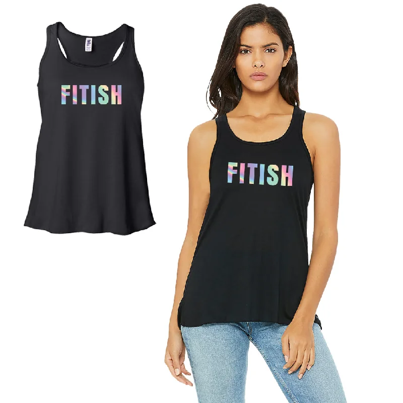 Fitish-SPECTRUM Work Out Womens Black Tank Top Vinyl Printed