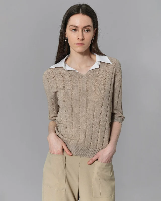 Halle Collared Knit Top