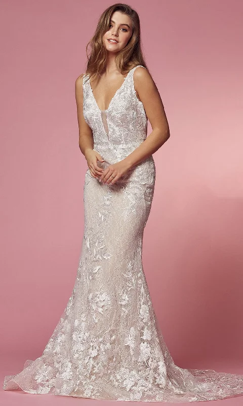 Nox Anabel Bridal JW908 - Embroidered Long Bridal Gown