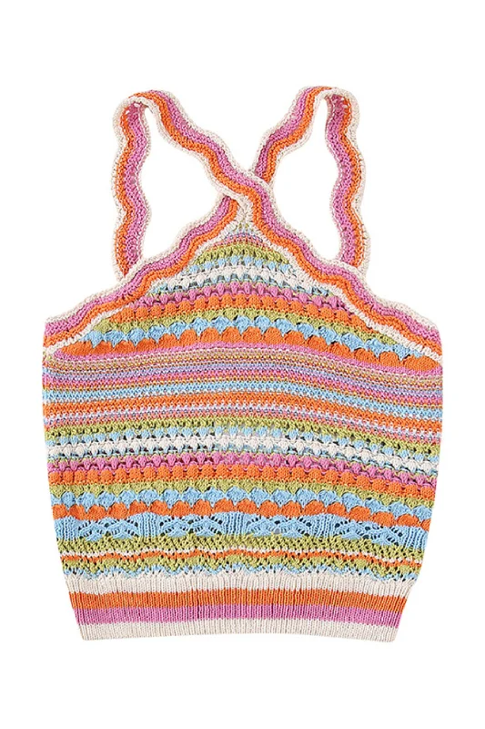 'Felicia' Halter Neck Sleeveless Knitted Top