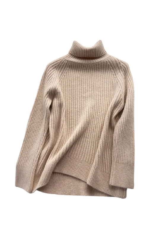 'Denise' Mock Neck Ribbed-Knit Sweater (4 Colors)