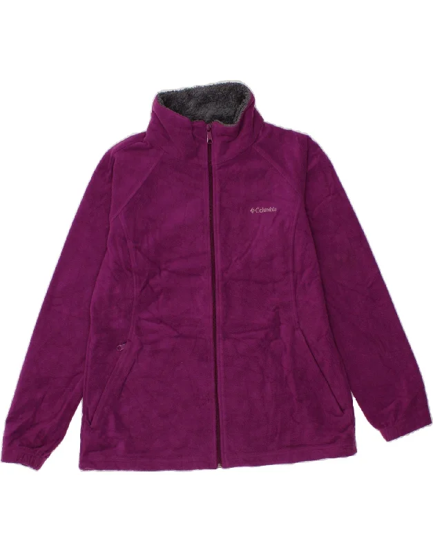 COLUMBIA Womens Omni-Heat Fleece Jacket UK 16 Large Purple Polyester