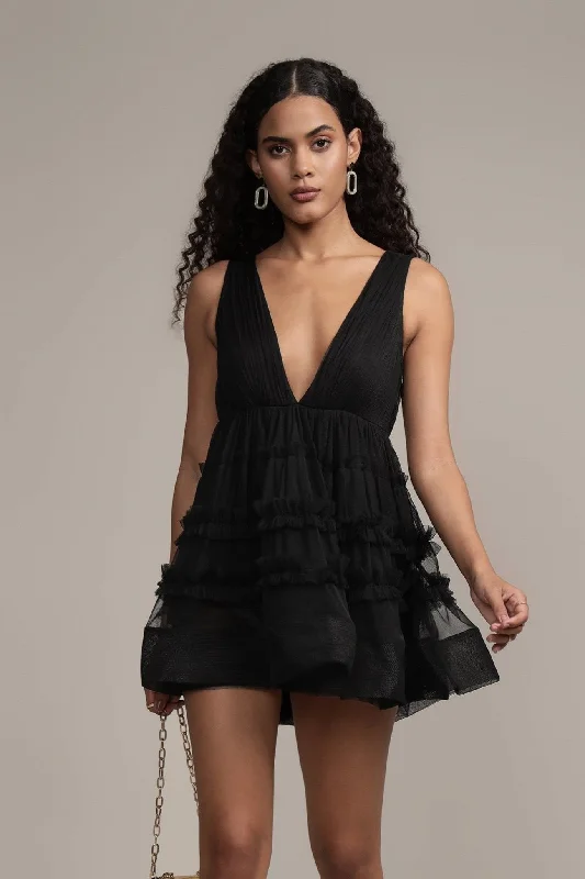 Ivy Black Tulle Mini Dress