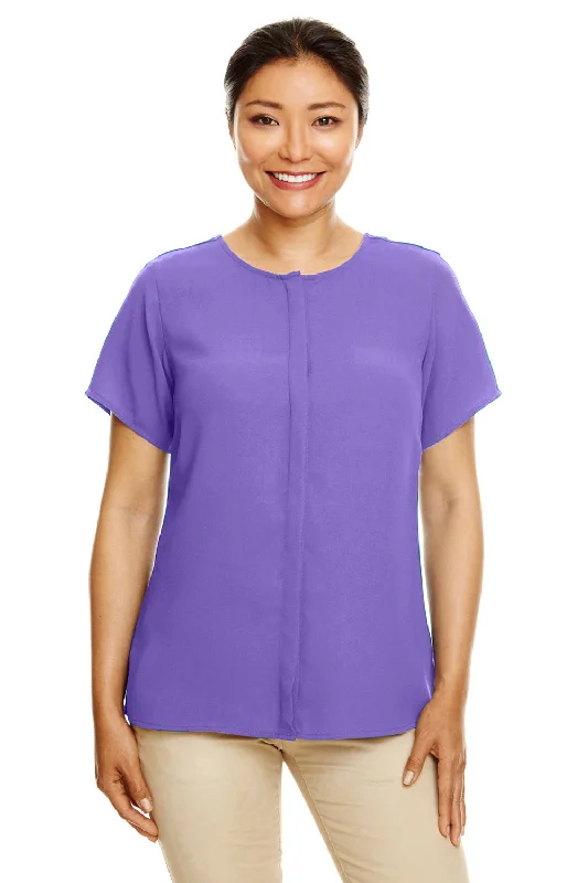 Devon & Jones Womens Perfect Fit Short Sleeve Blouse - Grape Purple