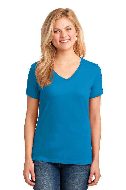 Port & Company Womens Core Short Sleeve V-Neck T-Shirt - Sapphire Blue