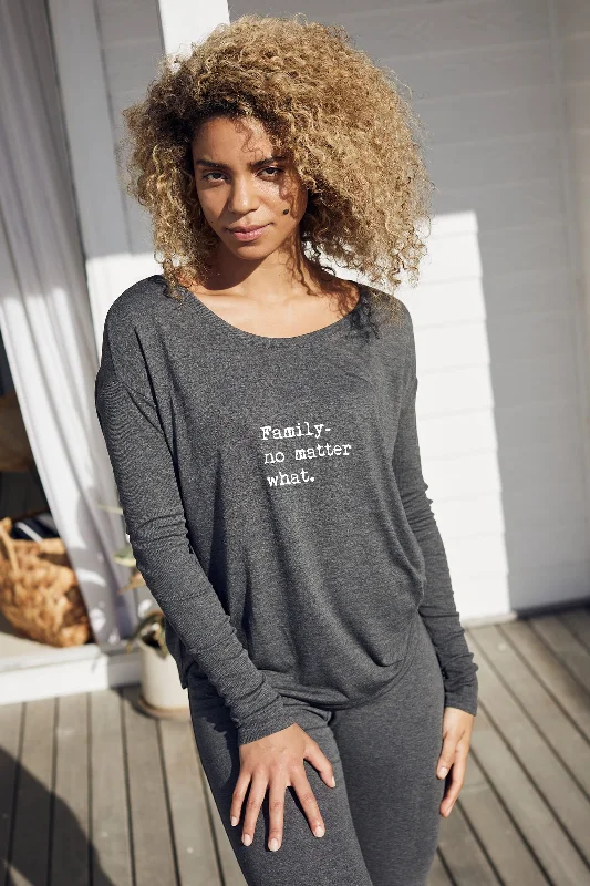 "Family No Matter What" Original Ribbed Long Sleeve Tee