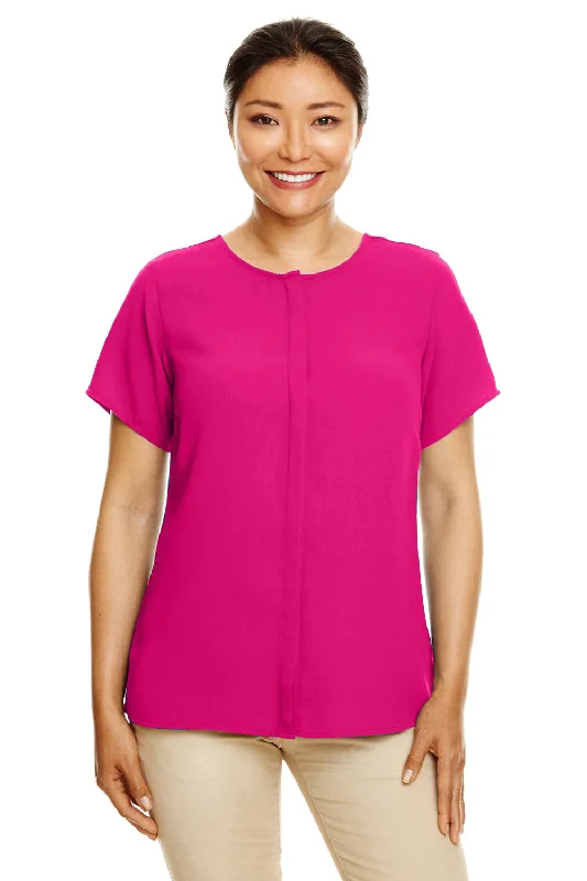 Devon & Jones Womens Perfect Fit Short Sleeve Blouse - Crown Raspberry Pink