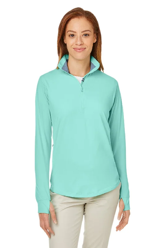 Nautica Womens Saltwater UPF 40+ 1/4 Zip Sweatshirt - Cool Mint Green