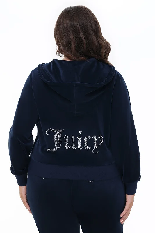 Plus-Size OG Big Bling Velour Hoodie