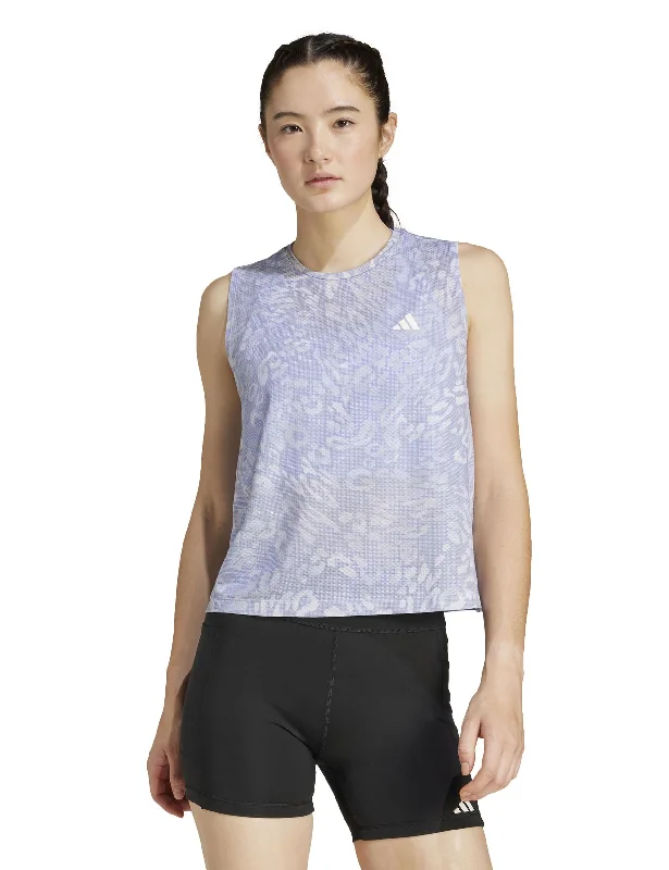 Own the Run CLIMACOOL 3-Stripes Tank Top - Dash Grey/Violet Tone