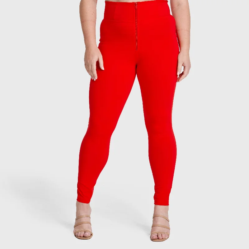 WR.UP® Curvy Fashion - Zip High Waisted - Full Length - Red