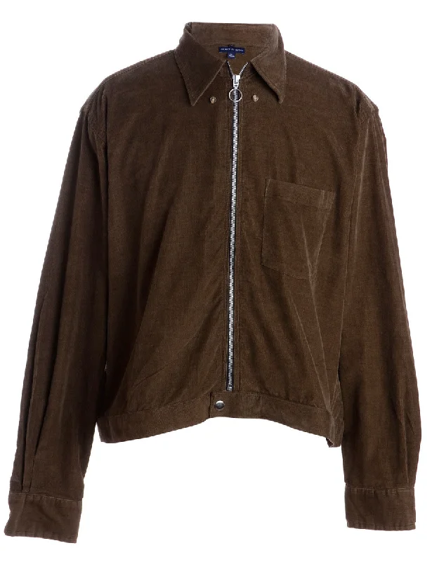 Label Corduroy Cropped Jacket