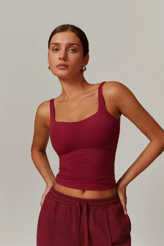 Ellie Sleeveless Top - Maroon