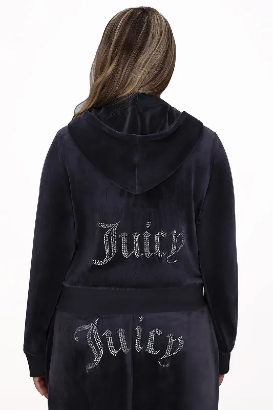 Plus-Size OG Big Bling Velour Hoodie