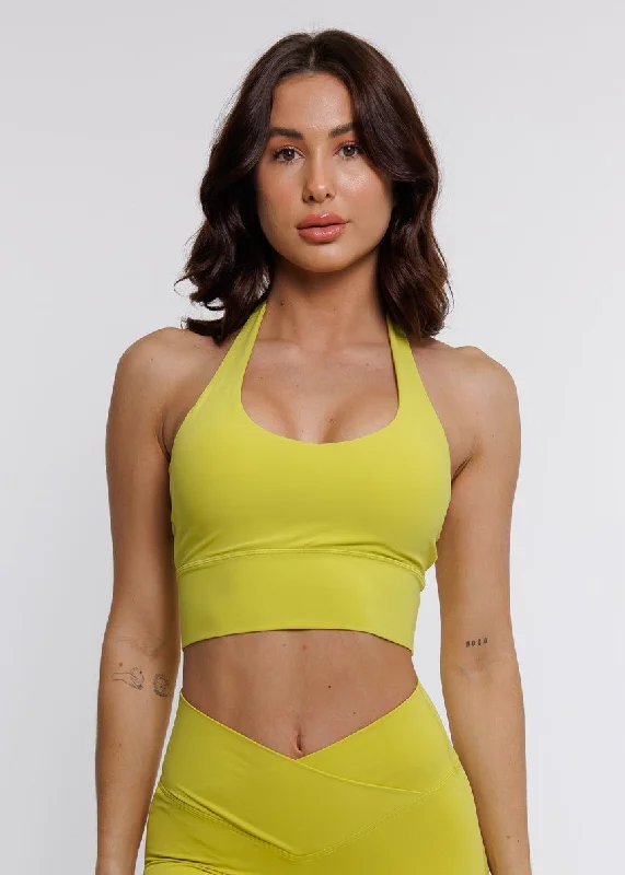 Elevate Halter Bra - Chartreuse